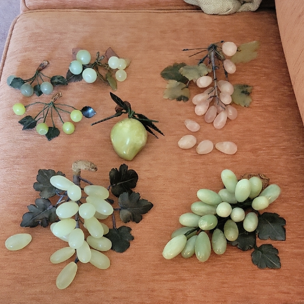 Elegant Green Glass Grapes Decor